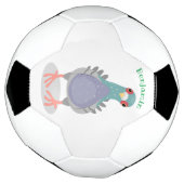 Funny neugierig Taube Cartoon Illustration Fußball (Gedreht)