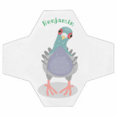 Funny neugierig Taube Cartoon Illustration Fußball (Flach)