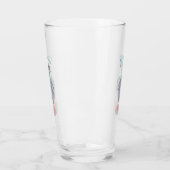Funny neugierig Taube Cartoon Illustration Glas (Links)