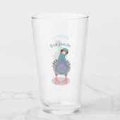 Funny neugierig Taube Cartoon Illustration Glas (Vorderseite)