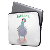 Funny neugierig Taube Cartoon Illustration Laptopschutzhülle (Vorderseite Links)
