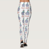 Funny neugierig Taube Cartoon Illustration Leggings (Rückseite)