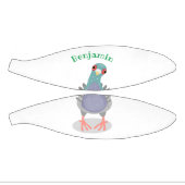 Funny neugierig Taube Cartoon Illustration Mini Basketball (Panele)