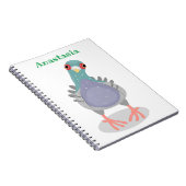 Funny neugierig Taube Cartoon Illustration Notizblock (Rechte Seite)