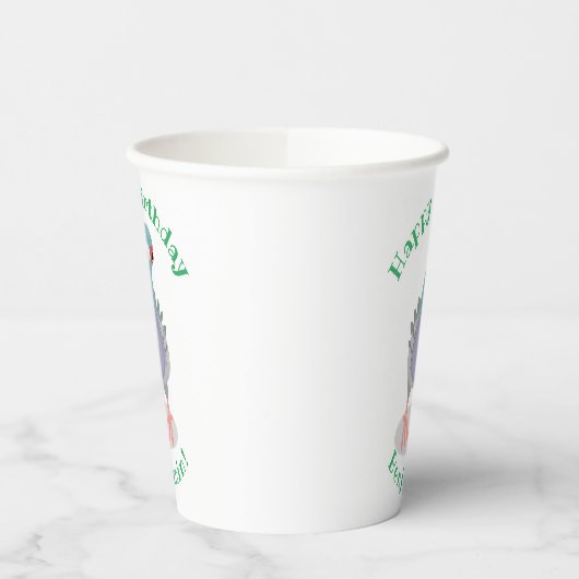 Funny neugierig Taube Cartoon Illustration Pappbecher (Links)