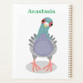 Funny neugierig Taube Cartoon Illustration Planer (Rückseite)