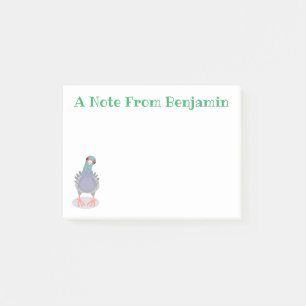 Funny neugierig Taube Cartoon Illustration Post-it Klebezettel