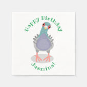 Funny neugierig Taube Cartoon Illustration Serviette (Vorderseite)