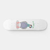 Funny neugierig Taube Cartoon Illustration Skateboard (Horizontal)