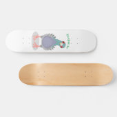 Funny neugierig Taube Cartoon Illustration Skateboard (Horizontal)