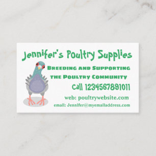 Funny neugierig Taube Cartoon Illustration Visitenkarte