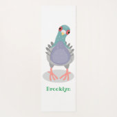 Funny neugierig Taube Cartoon Illustration Yogamatte (Rückseite)