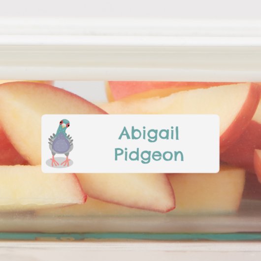 Funny neugierig Taube Cartoon personalisiert Etiketten (Befestigt)