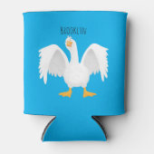 Funny neugieriger Hausgans Cartoon personalisiert Dosenkühler (Vorderseite)