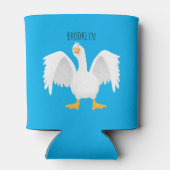 Funny neugieriger Hausgans Cartoon personalisiert Dosenkühler (Rückseite)