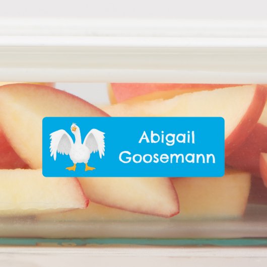 Funny neugieriger Hausgans Cartoon personalisiert Etiketten (Befestigt)