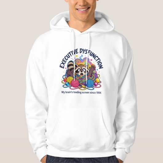 Funny Neurodivergent Raccoon Meme - Brain Loading Hoodie (Vorderseite)