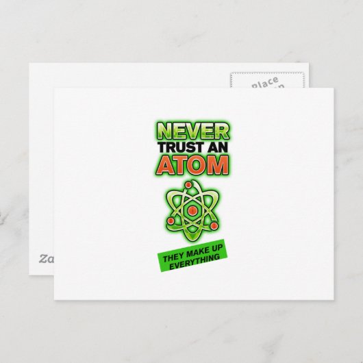 Funny Never Vertraue einem Atom Postkarte (Vorne/Hinten)