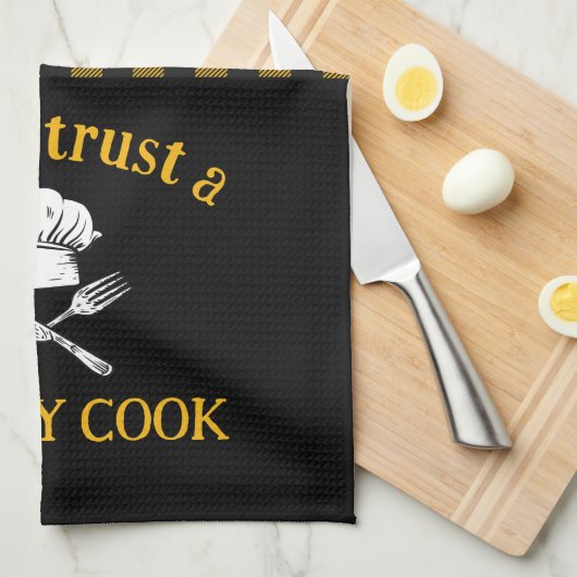 Funny Never Vertraue Haut Cook Gelb Schwarz Karier Geschirrtuch (Viertel Falte)