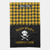 Funny Never Vertraue Haut Cook Gelb Schwarz Karier Geschirrtuch (Vertikal)