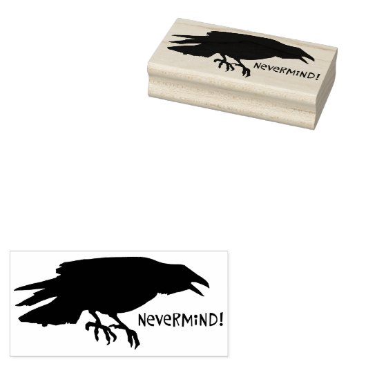 Funny "Nevermind" Raven Gummistempel (Stempel)