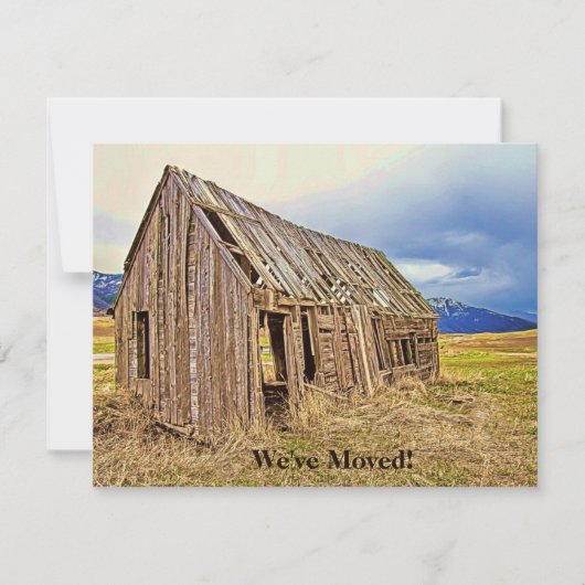 Funny New Address Announcement Rustic Mitteilungskarte (Vorderseite)