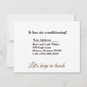 Funny New Address Announcement Rustic Mitteilungskarte (Rückseite)