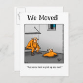 Funny New Address Announction Postcard Ankündigungspostkarte (Vorne/Hinten)