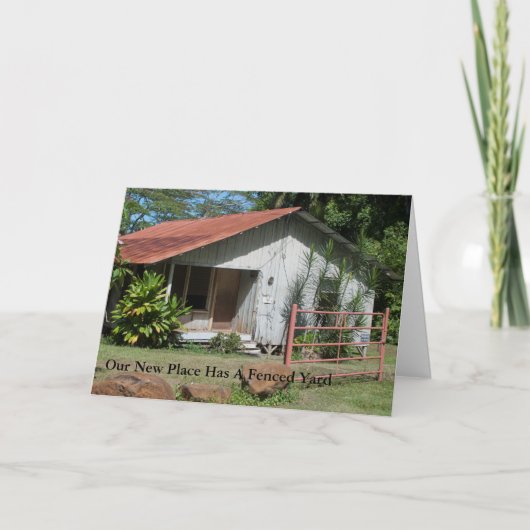 Funny New Address Card Fected Yard. Ankündigung (Vorderseite)