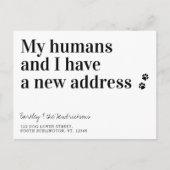 Funny New Address Dog Pet Moving Ankündigung Postkarte (Vorderseite)