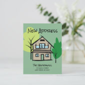 Funny New Address Mouncement Ankündigung Postcard Postkarte (Stehend Vorderseite)