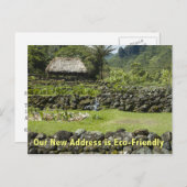Funny New Address - Ökologische Hütte Ankündigungspostkarte (Vorne/Hinten)