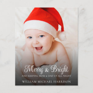 Funny New Baby Announctions Foto Holiday Card