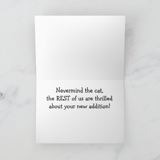 Funny New Baby Card - Die Katze ist nicht glücklic Ankündigung (Innenseite)