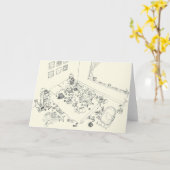 Funny New Baby Parter Mess Line Zeichnend von oben Karte (Gelbe Blume)