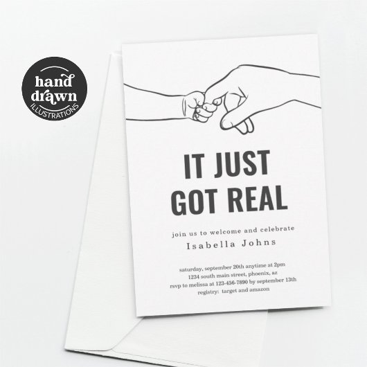 Funny New Baby Welcome Party, Sip and See Einladung