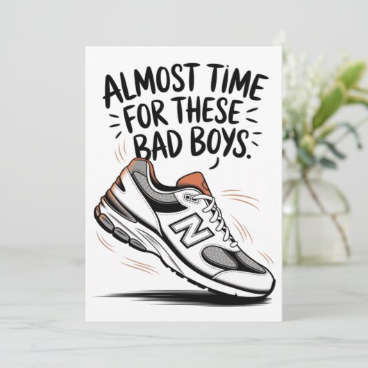 Funny New Balance Geburtstag Vatertag Neuer Papa Einladung (Stehend Vorderseite)