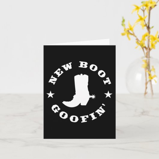 Funny New Boot Goofin Cowboy Boot Meme Quote Long  Karte (Gelbe Blume)