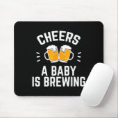 Funny New Dad Baby Shower Cheers A Baby Is Brewing Mousepad (Mit Mouse)