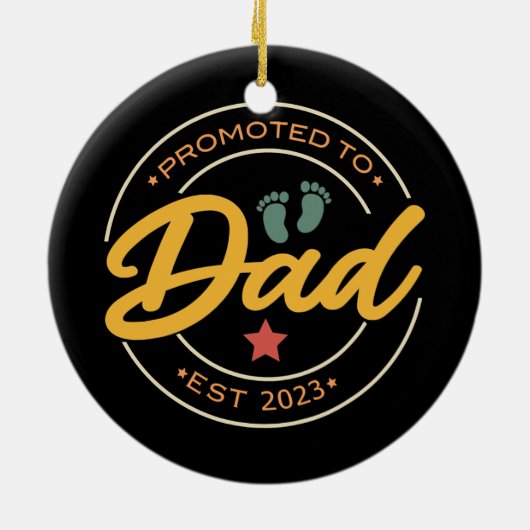 Funny New Dad Jokes Vater Est 2023 Erster Vater Keramik Ornament (Hinten)