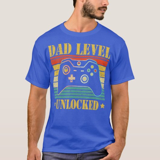 Funny New Dad Level Unlock T-Shirt Gaming Leveled (Vorderseite)