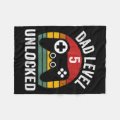 Funny New Dad Shirt Dad Level 5 Unlocked For 5 Kid Fleecedecke (Vorderseite (Horizontal))