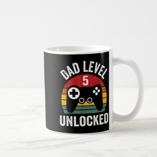 Funny New Dad Shirt Dad Level 5 Unlocked For 5 Kid Kaffeetasse (Rechts)
