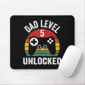 Funny New Dad Shirt Dad Level 5 Unlocked For 5 Kid Mousepad (Mit Mouse)