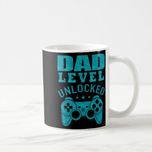 Funny New Dad Shirt Dad Level Unlocked Day Tee Shi Kaffeetasse (Rechts)