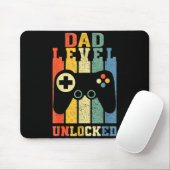 Funny New Dad Shirt Dad Level Unlocked Day Tee Shi Mousepad (Mit Mouse)