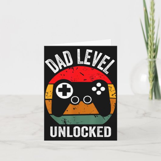 Funny New Dad Shirt Dad Level Unlocked Tee Shirt G Karte (Vorderseite)