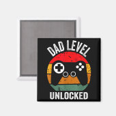 Funny New Dad Shirt Dad Level Unlocked Tee Shirt G Magnet (Vorderseite/Rückseite)