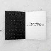Funny New Driver Black Congratulation Card Karte (Innenseite)