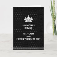 Funny New Driver Black Congratulation Card